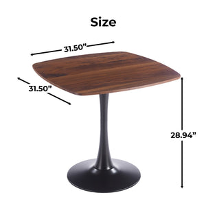 English Elm Halloween Square Pedestal Dining Table Walnut Finish Compact Nook Seating for Two W3766P397283