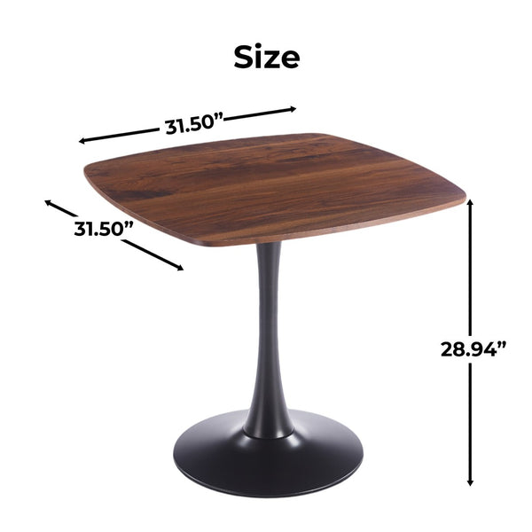 English Elm Halloween Square Pedestal Dining Table Walnut Finish Compact Nook Seating for Two W3766P397283