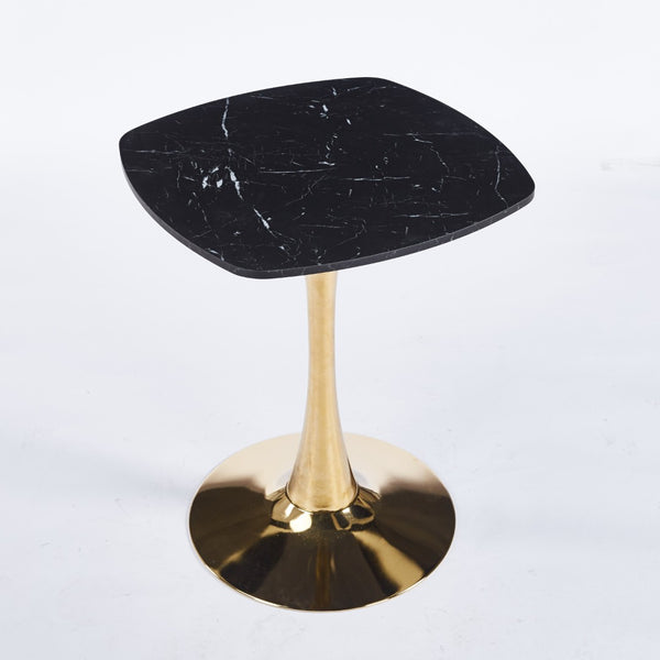 English Elm Square Tulip Pedestal Dining Table Mdf Top Gold Base Compact Bistro Style Seating W3766P453946