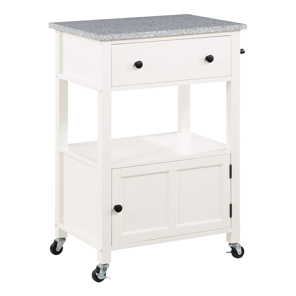 OSP Home Furnishings Fairfax Kitchen Cart White White