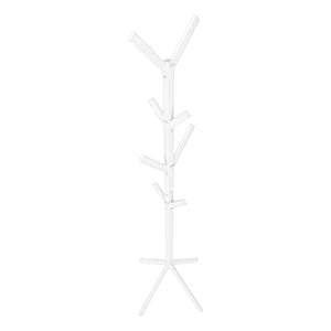 English Elm Coat 4-Tier Free-Standing Hall Tree with 8 Hooks and Sturdy 4-Prong Base for Entryway Organization and Style White 30 L x 9 W x 2 H B2710P218924