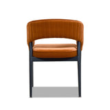 English Elm Mirah Modern Open Barrel Dining Chair, Burnt Orange Performance Velvet