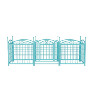 English Elm Dog Playpen 8 Panel Heavy Duty Iron Pet Enclosure Foldable Indoor Outdoor Exercise Pen Blue W368P233999