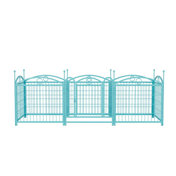 English Elm Dog Playpen 8 Panel Heavy Duty Iron Pet Enclosure Foldable Indoor Outdoor Exercise Pen Blue W368P233999