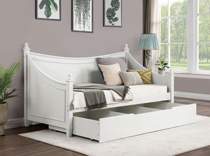 English Elm Transitional Twin Daybed With Trundle - Solid Wood, Classic Molding, White Finish, Space-Saving Design B2741S00477-GIGA