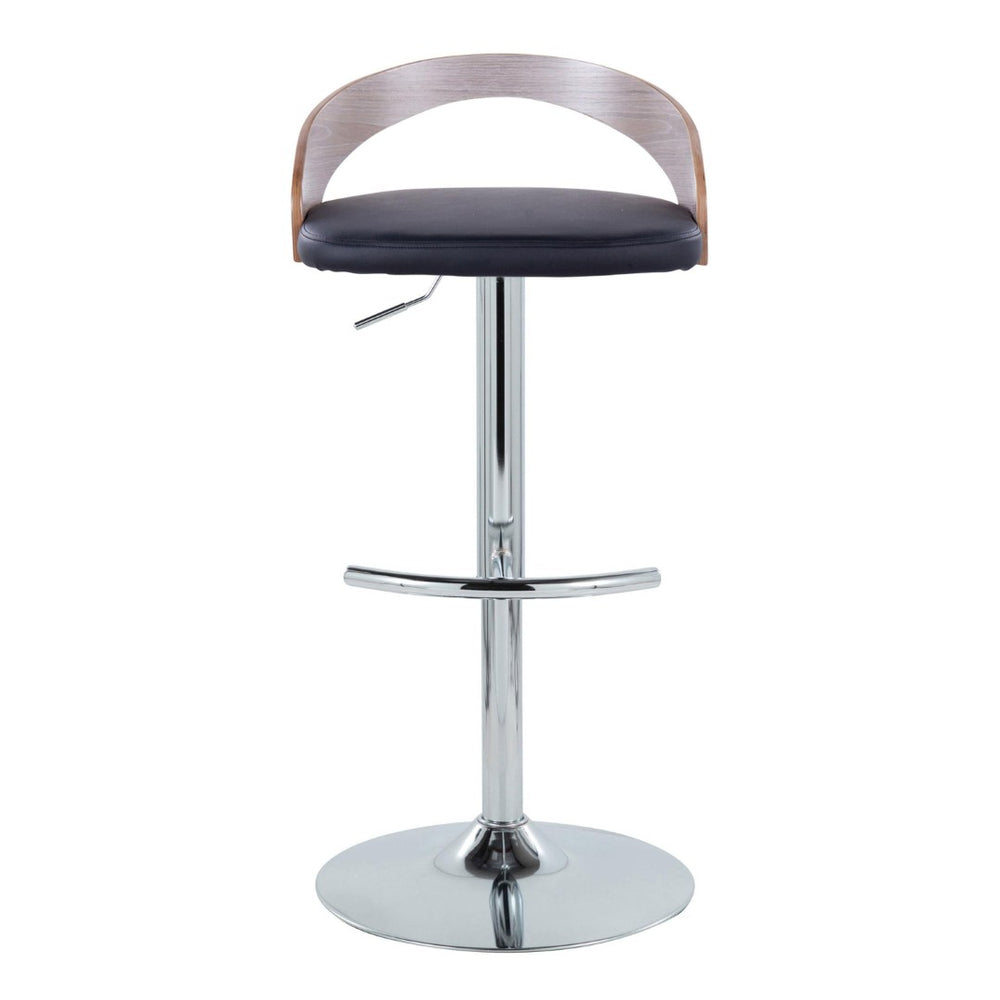 English Elm Adjustable Swivel Barstools Set of 3 Faux Leather Chrome Contemporary Kitchen Seating B202S02029