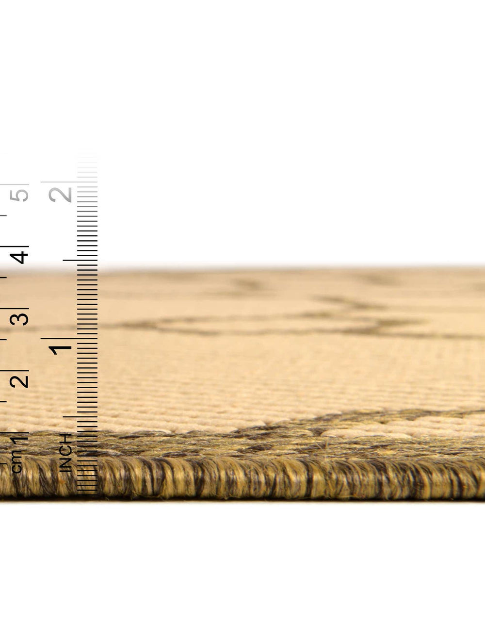 Unique Loom Outdoor Trellis Geometric Machine Made Geometric Rug Beige, Beige/Brown 6' 1" x 6' 1"