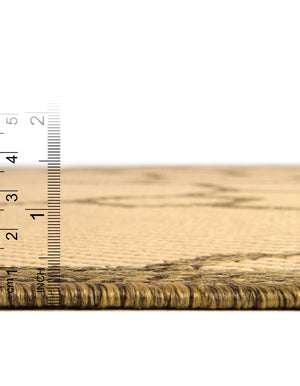 Unique Loom Outdoor Trellis Geometric Machine Made Geometric Rug Beige, Beige/Brown 6' 1" x 6' 1"