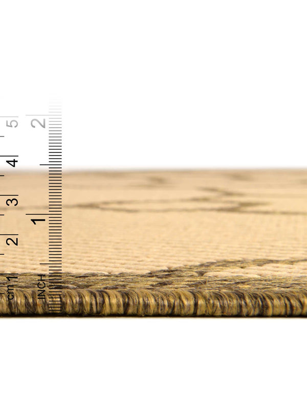 Unique Loom Outdoor Trellis Geometric Machine Made Geometric Rug Beige, Beige/Brown 6' 1" x 6' 1"