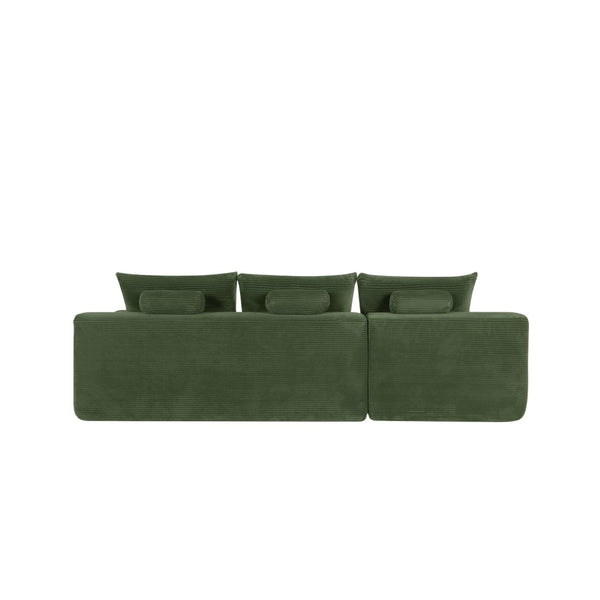 English Elm New2 Corduroy L-shaped Sectional Sofa Deep Seat Cloud Comfort Modular Living Room Couch W3975P499249