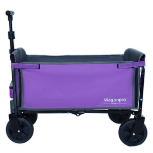 English Elm All-in-one Folding Camping Wagon with Bench Seating Storage and Pet Tether Outdoor Purple W2932P312714