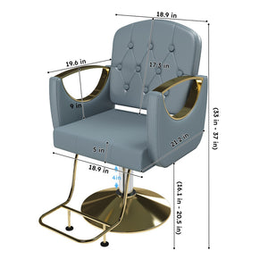 English Elm Hydraulic Salon Chair with Foot Pump Swivel Base Pu Leather Seat for Barber Tattoo Spa W2700P410955