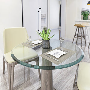 English Elm 32" Round Tempered Glass Table Top - 1/2" Thick Beveled Edge For Stylish, Low-Maintenance Elegance W241P248444