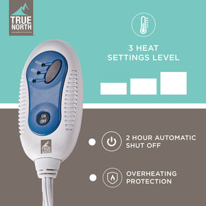 JLA Home True North by Sleep Philosophy - Heated Sherpa Throw with 3 Heat Settings, Overheat Protection, Machine Washable Comfort Layering Brown TN54-0507