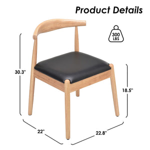 English Elm Weave Dining Chairs Set Of 2 - Mid-Century Modern Oak Frame, Handwoven Seat For Stylish Comfort T3623P371953-GIGA