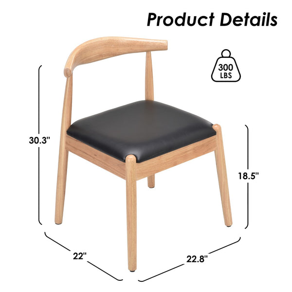 English Elm Weave Dining Chairs Set Of 2 - Mid-Century Modern Oak Frame, Handwoven Seat For Stylish Comfort T3623P371953-GIGA