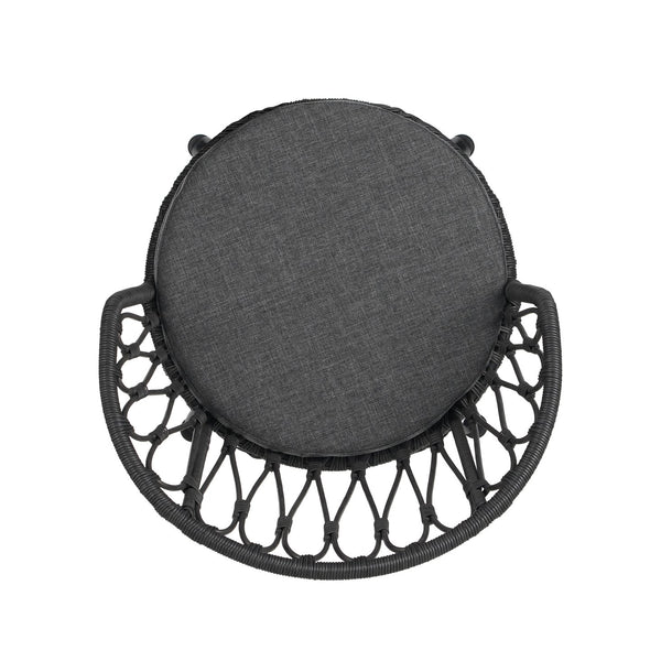 English Elm Christopher Knight Home® - TAVON Woven Rattan Dining Chairs (2-Pack) with Gray Cushions, Sturdy Iron Frame, 300 lb Capacity N762P240772E