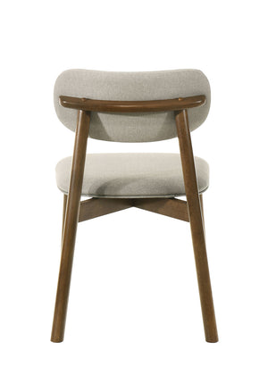 English Elm Mid-Century Upholstered Side Chair Pair with Rubberwood Frame, Curved Backrest and Cozy Seat Cushioning Beige,Walnut 33 L x 30 W x 8 H B2741P406142