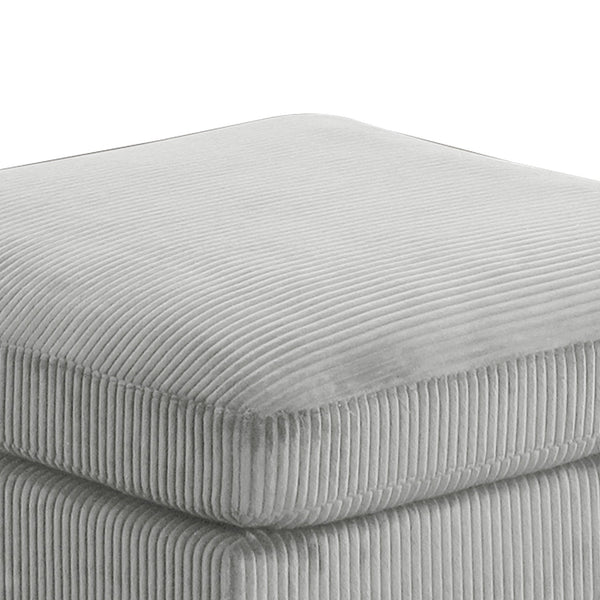 English Elm Bentley U-Shaped Modular Sectional in Gray Corduroy with Wooden Legs — Cozy, Customizable Style B009S01570