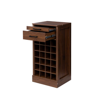 English Elm brown Modular 28-Bottle Wine Cabinet Buffet Cabinet - Dark Melamine Finish, 28-Slot Storage, Compact_x0015_ Walnut Brown W331P266135