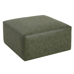 English Elm Upholstered Corduroy Square Ottoman Plywood Frame Sectional Footrest for Living Room Green N757P414087G