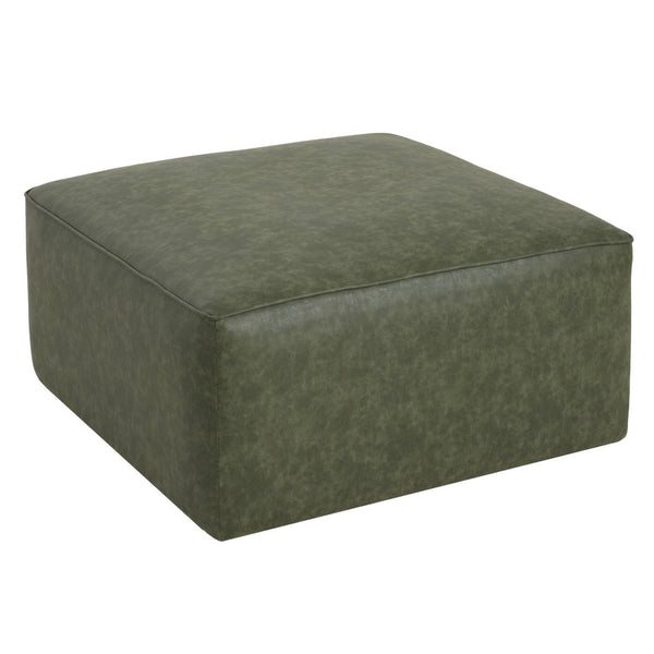 English Elm Upholstered Corduroy Square Ottoman Plywood Frame Sectional Footrest for Living Room Green N757P414087G