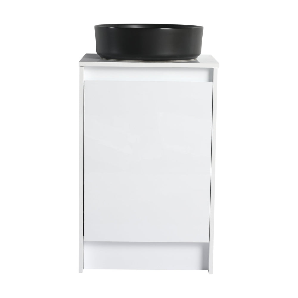 English Elm 20" Freestanding Bathroom Cabinet With Art Ceramic Sink, Soft Close Doors, Modern Glossy White Design W999S00386
