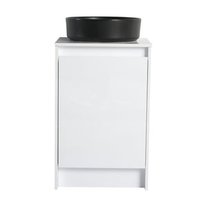 English Elm 20" Freestanding Bathroom Cabinet With Art Ceramic Sink, Soft Close Doors, Modern Glossy White Design W999S00386