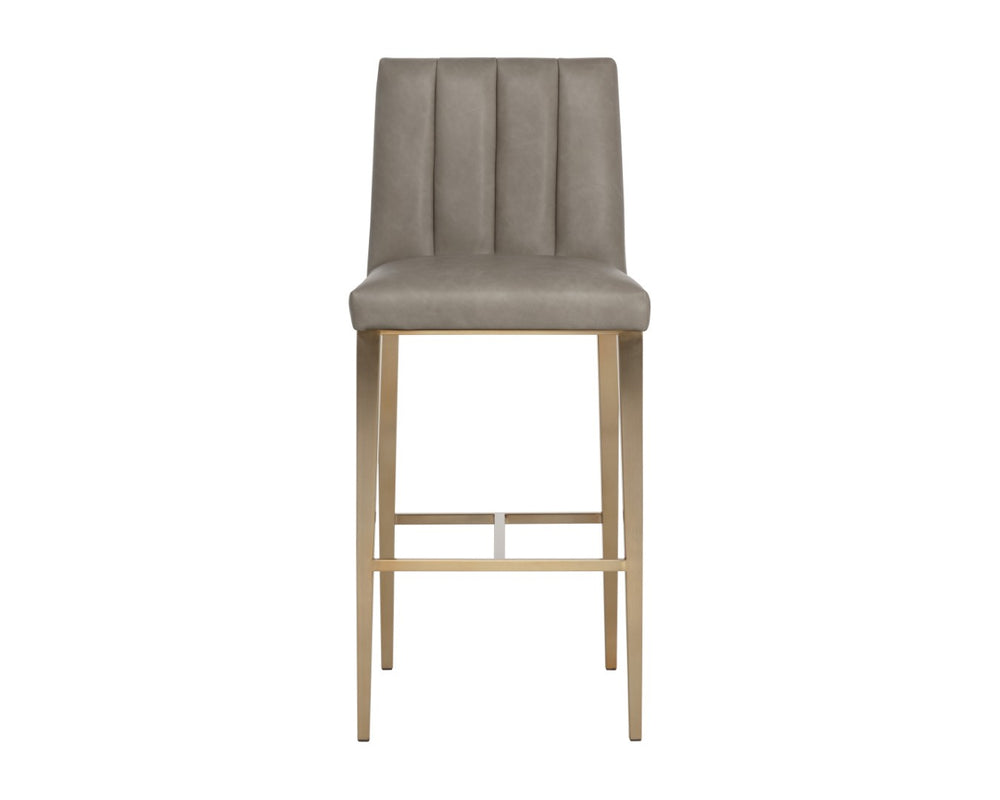 Sunpan WILBUR Barstool - Elegant Ivanhoe Mineral Faux Leather with Stylish Stainless Steel Legs & Comfort 112520