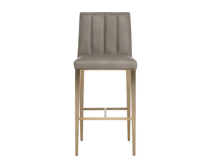 Sunpan WILBUR Barstool - Elegant Ivanhoe Mineral Faux Leather with Stylish Stainless Steel Legs & Comfort 112520