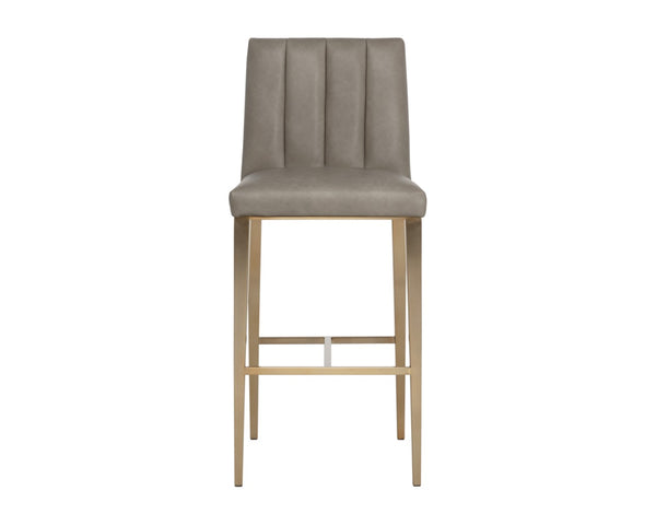 Sunpan WILBUR Barstool - Elegant Ivanhoe Mineral Faux Leather with Stylish Stainless Steel Legs & Comfort 112520