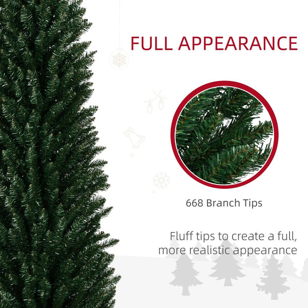 English Elm 8' Slim Pencil Christmas Tree with 250 Multicolored Led Lights and Pine Cone Accents T3971P401791