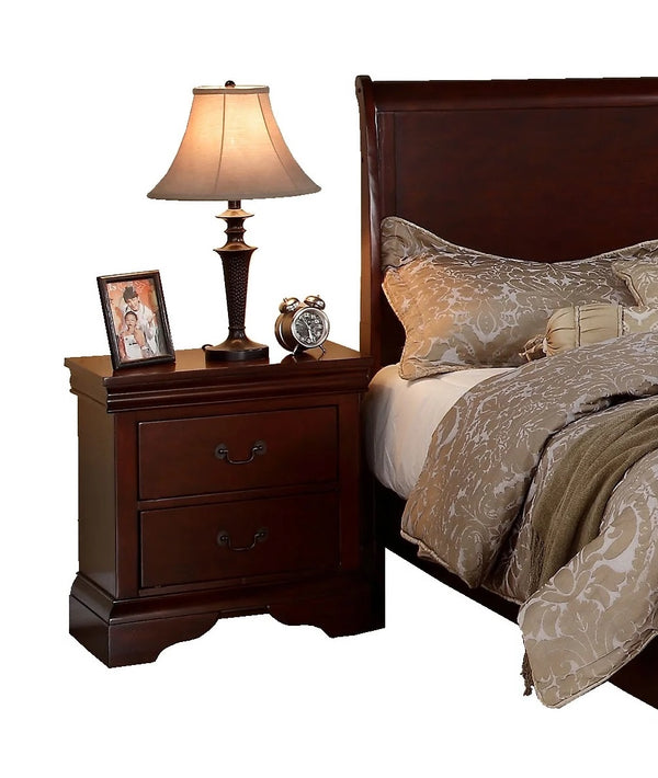 English Elm Contemporary Nightstand with 2 Soft-Close Drawers, Ash Veneer Finish, Sleek Modern Bedroom Accent Cherry 26 L x 19 W x 28 H B011P208921