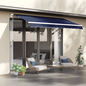 English Elm Outsunny 10' X 8' Retractable Awning - Stylish Uv & Water-Resistant Sunshade For Patios & Balconies W2225P174153-GIGA