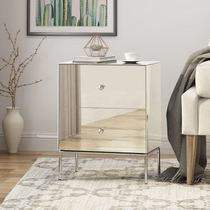 Christopher Knight Home® - Noble House - Crowley Modern Mirrored Two Drawer Cabinet