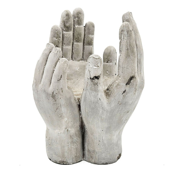 English Elm Set Of 2 Accepting Hands Cement Sculptures – Versatile Decorative Holders For Candles & Plants W2078P323696-GIGA