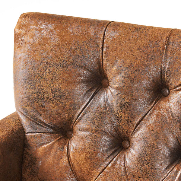 English Elm Christopher Knight Home® - HARRISON Tufted Club Chair with Diamond-Stitched Back, Nailhead Trim and Turned Birch Legs for Comfort and Style Brown 53444.00MF