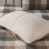 Madison Park Ridge Lodge/Cabin 6 Piece Printed Herringbone Quilt Set with Throw Pillows MP13-7218 Neutral