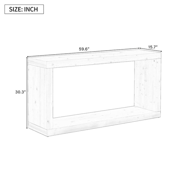 English Elm U_Style Modern Minimalist Square Entry Table - Sleek Design For Foyers, Living Rooms & Corridors N711P245613O-GIGA