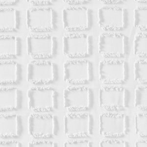 JLA Home Madison Park - Woven Textured Shower Curtain with Clipped Square Weave, Machine Washable, Durable 72x72 Inches White MP70-6707