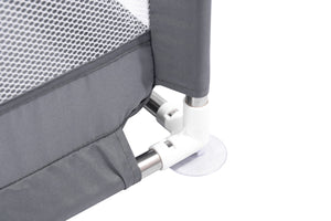 English Elm FABRIC Baby Playpen Foldable Toddler Fence with Anti-Slip Suction Base, Breathable Mesh Views, Gray B205P293090