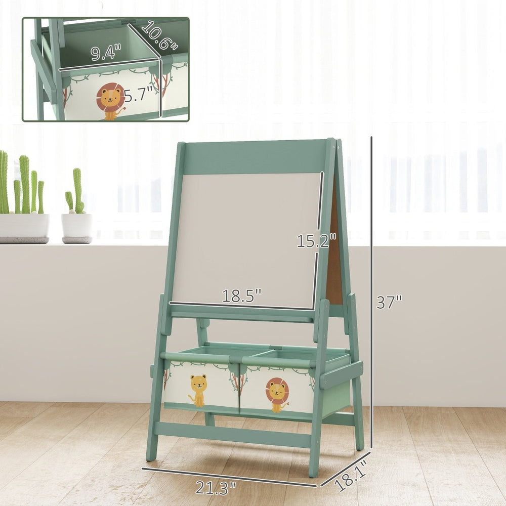 English Elm Kids Double Sided Art Easel Chalkboard Whiteboard with Storage Boxes for Young Artists T3971P441917