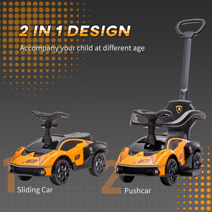 English Elm Aosom Licensed Lamborghini Toddler Ride on Push Car with Horn Storage Steering W2225P217705