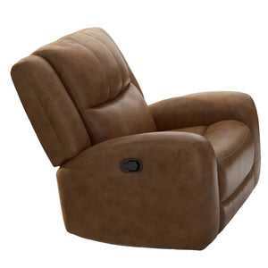 English Elm Transitional Multi-Function Glider Recliner with Channel Back, Cup Holders, Hidden Storage, Upholstered Comfort Brown 44 L x 31 W x 26 H B2741P385045