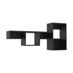 English Elm WALLSHE 7-Tier 47" Wide Modular Cube Wall Shelf with 100 lb Capacity — Stylish Space-Saving Storage Black 36.61 L x 11.02 W x 4.33 H B070P242497