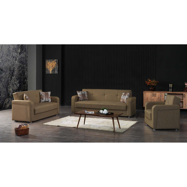 English Elm PrimeNest Concorde Collection Upholstered Convertible Sofabed with Storage, Chenille Leatherette Seating Brown B030P286479