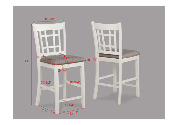 English Elm 2pc Hartwell Counter Height Upholstered Pub Chairs with Lattice Back Rustic Farmhouse Comfort Set Cream,Light Gray 43.75 L x 20.25 W x 11 H B011P373709