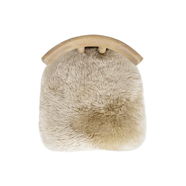 English Elm Jennifer Taylor Home - Arden Sheepskin Dining Chair 19.5" Natural Blonde Fur, Handcrafted Wood, Insulating Comfort B2719P321039