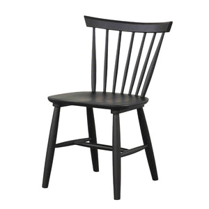 English Elm Mid-Century Upholstered Side Chair Pair with Rubberwood Frame, Curved Backrest and Cozy Seat Cushioning Black 23 L x 23 W x 28 H B2741P406731