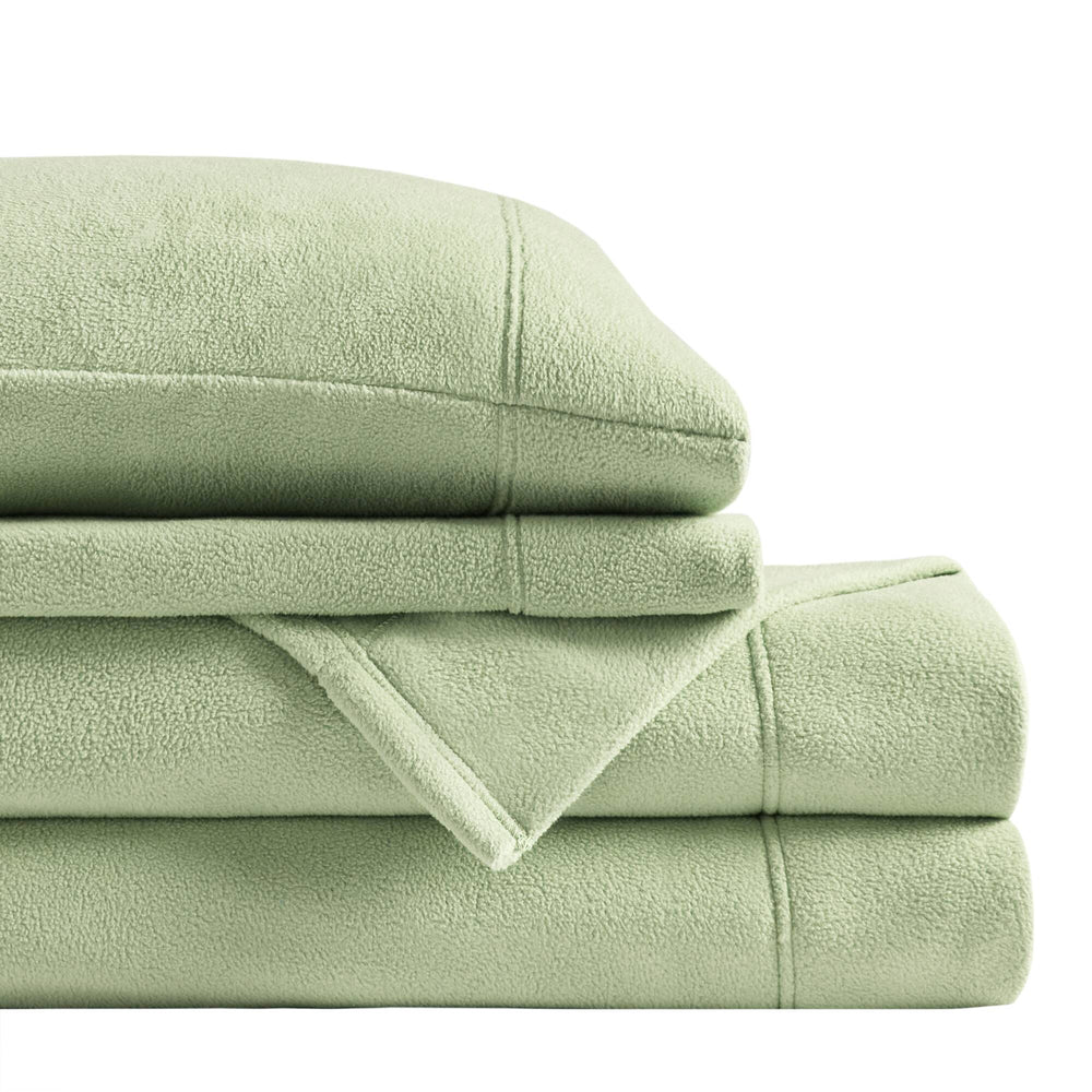 JLA Home True North by Sleep Philosophy - Sheet Micro Fleece Sheet Set — Ultra-Soft, OEKO-TEX Certified, Breathable Warmth, Pill-Resistant Comfort Green PC20-007